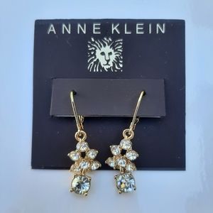 Anne Klein Dangle Gold/Stone Earrings